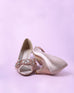 Abby Blush Bridal Heels with Rose Gold Crystal Band - Ellie Wren