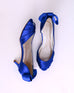 Abby Royal Blue Wedding Shoes with Matching Bow on the Back - Ellie Wren