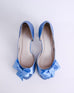Joy Cornflower Blue Wedding Shoes with Matching Bow on the Toe - Ellie Wren