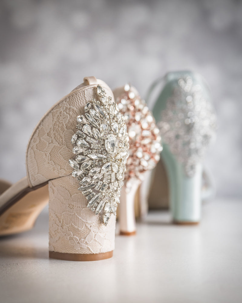 Floral Gold Bridal Sneaker Wedges - Customized Wedding Shoes